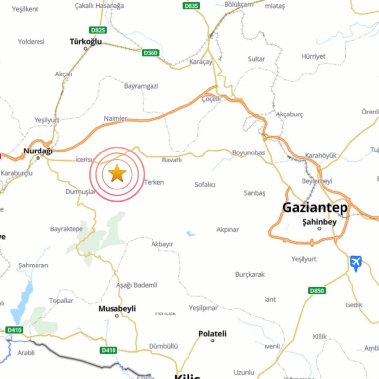 Gaziantep’te 4.1 büyüklüğünde deprem